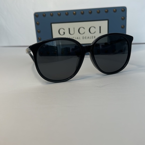 Gucci Black Round Asian Fit Ladies Gg0261sa 001 57 Sunglasses - Picture 5 of 15